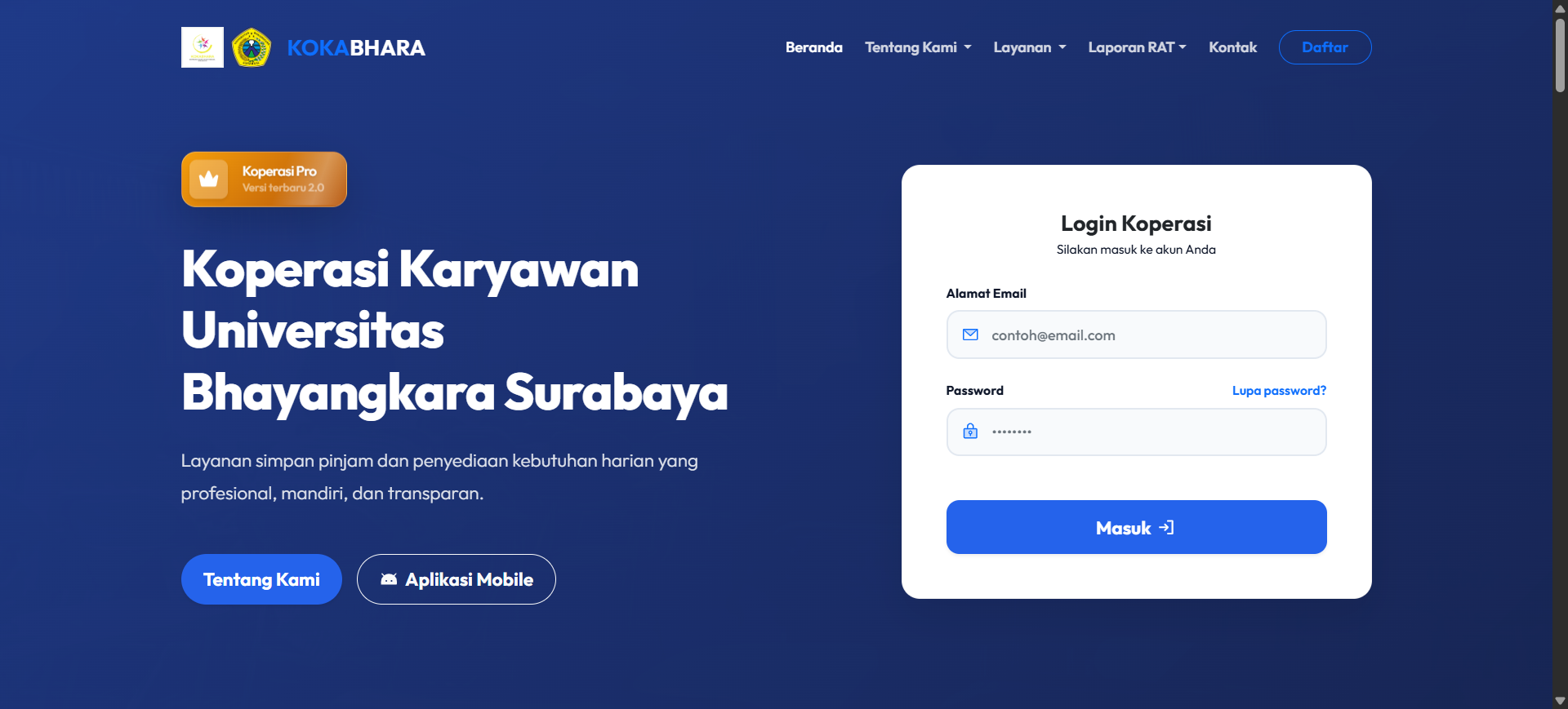 Dashboard E-Koperasi