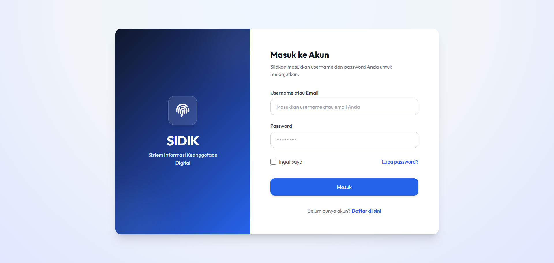 Login SIDIK